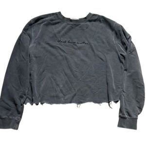 Phenomenal Black Lives Matter Embroidered Sweatshirt Gray Medium Cropped